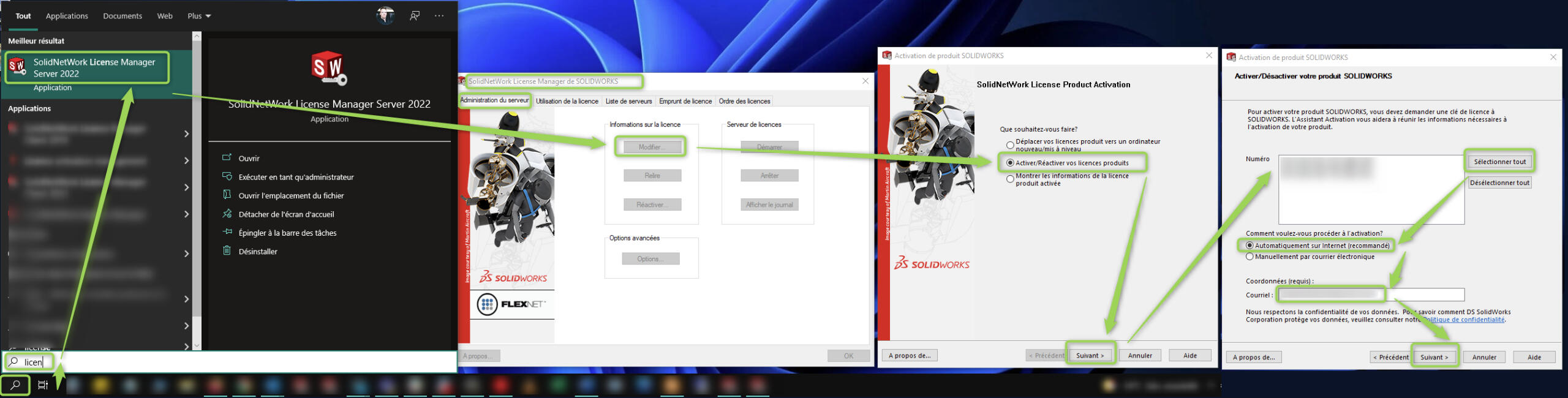 Activer Reactiver licence